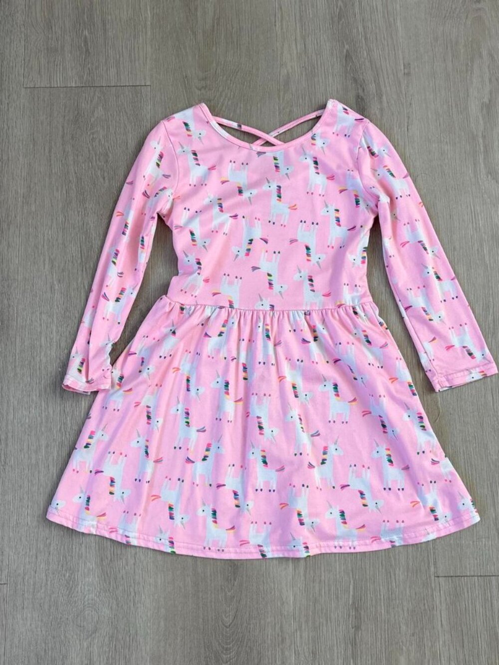FreeStyle Revolution Girls Pink Unicorn Llama Print Dress Size 6